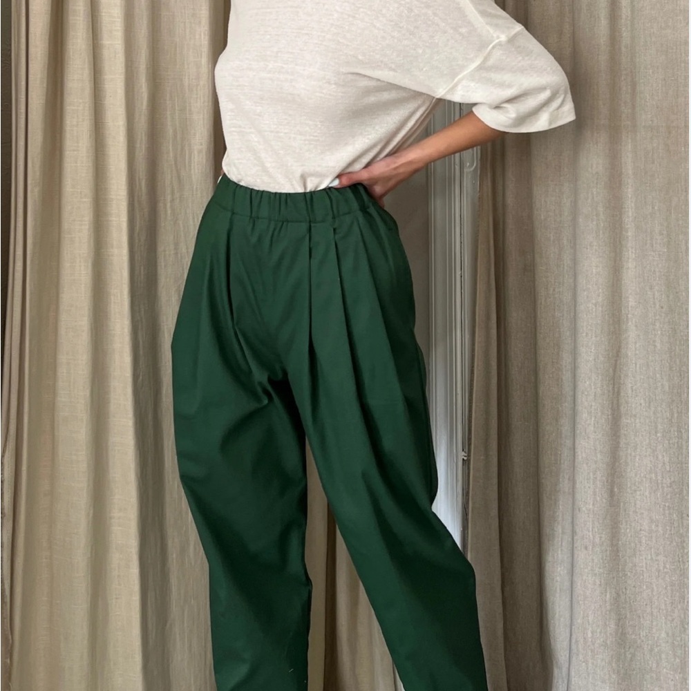 LENA FRENCH TWILL PANT - na nin in green